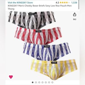 IKINGSKY Men’s Cheeky Boxer Briefs Low Rise Pouch Thong